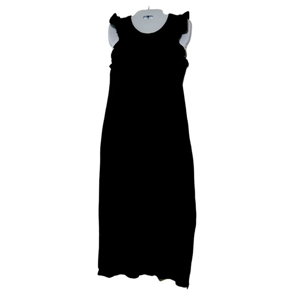 Grey Round Neck Ruffle Sleeve Midi Dress size xs GUC - Picture 1 of 4